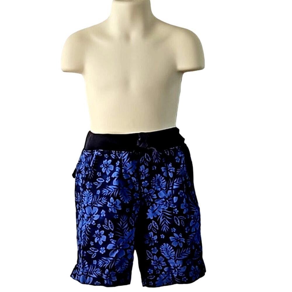 Just for You by Carter’s Boys 4T Tropical Print Shorts Blue Floral Elastic Waist